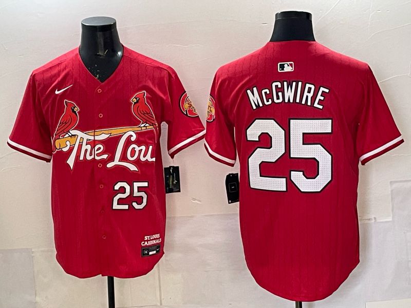 Men 2025 St.Louis Cardinals #25 Mcgwire Red City Edition Nike MLB Jersey style 81->st.louis cardinals->MLB Jersey